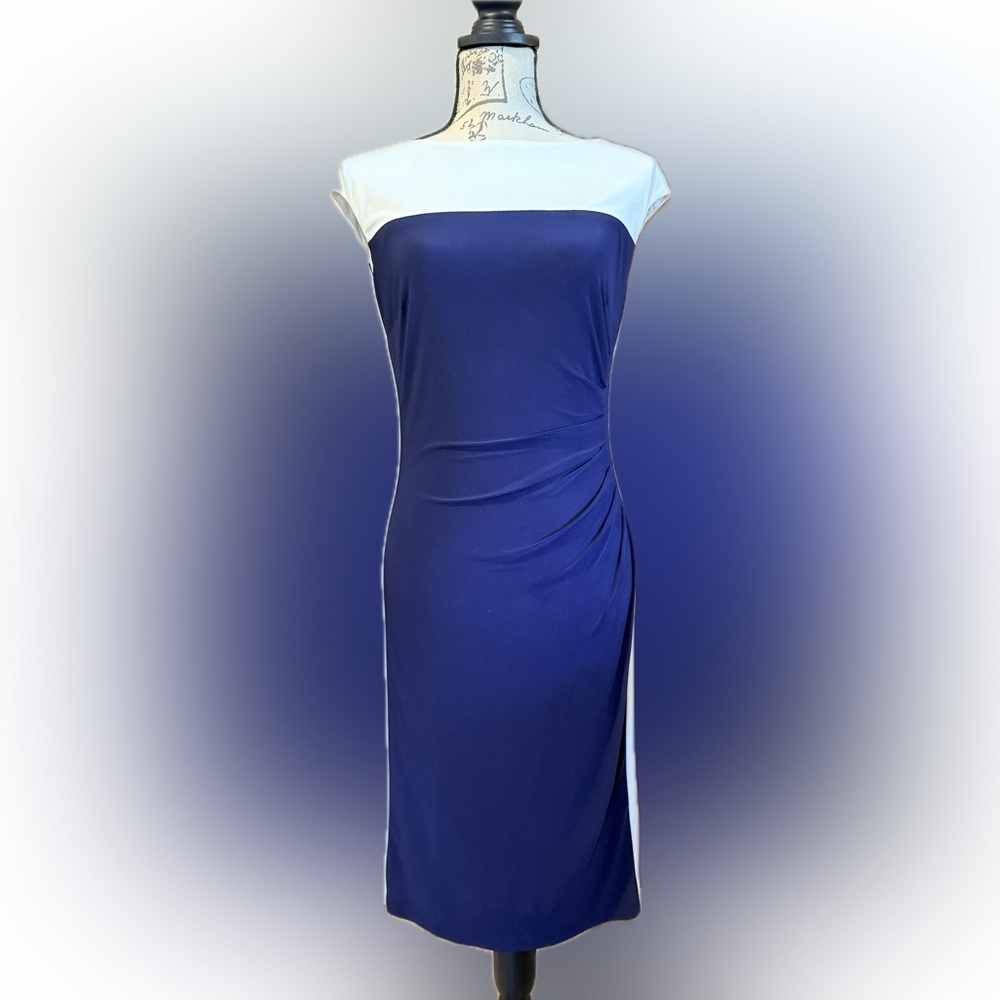 Ralph Lauren Royal Blue and White Dress
